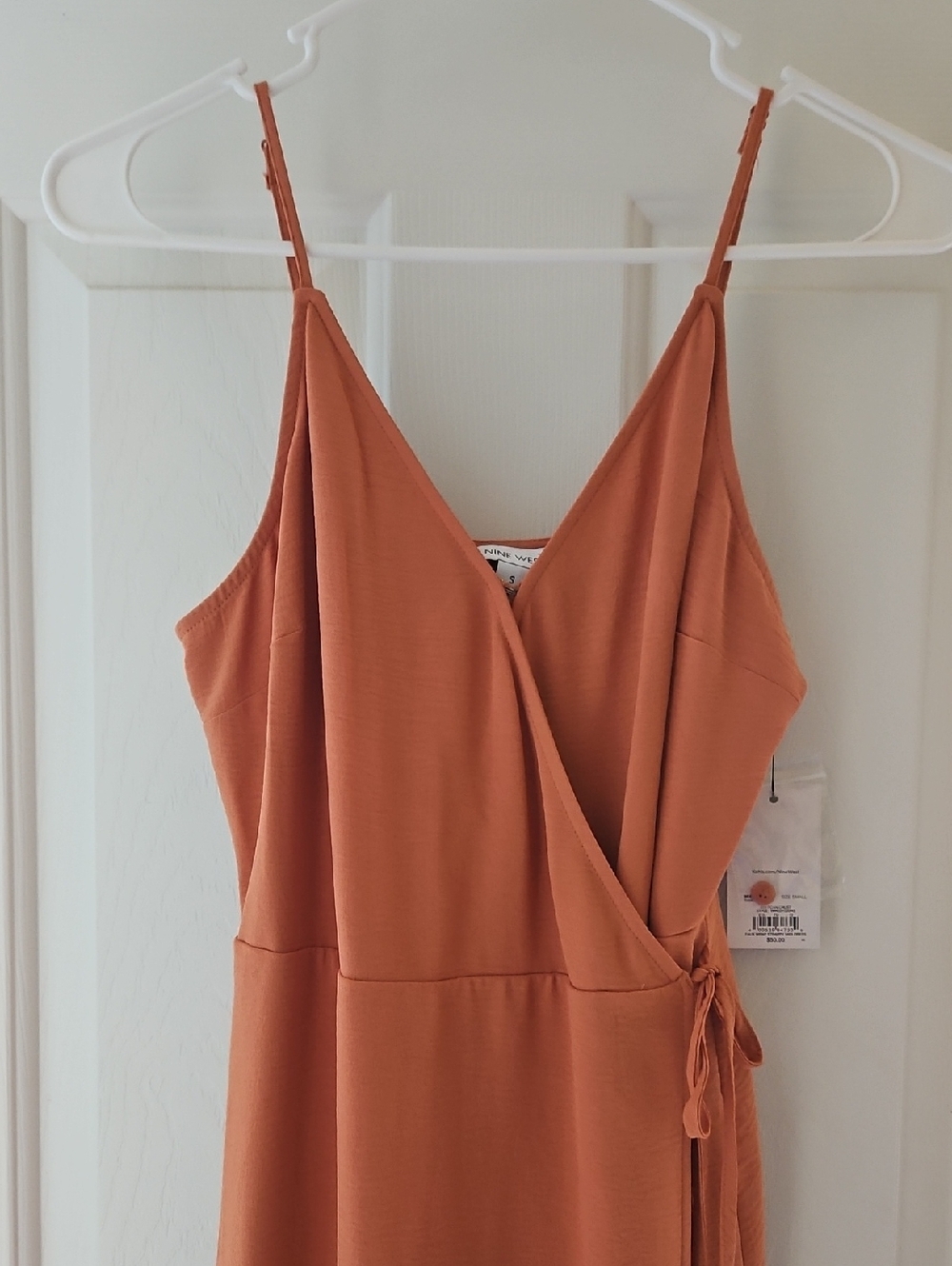 Nine West Rust Orange Midi Wrap Dress